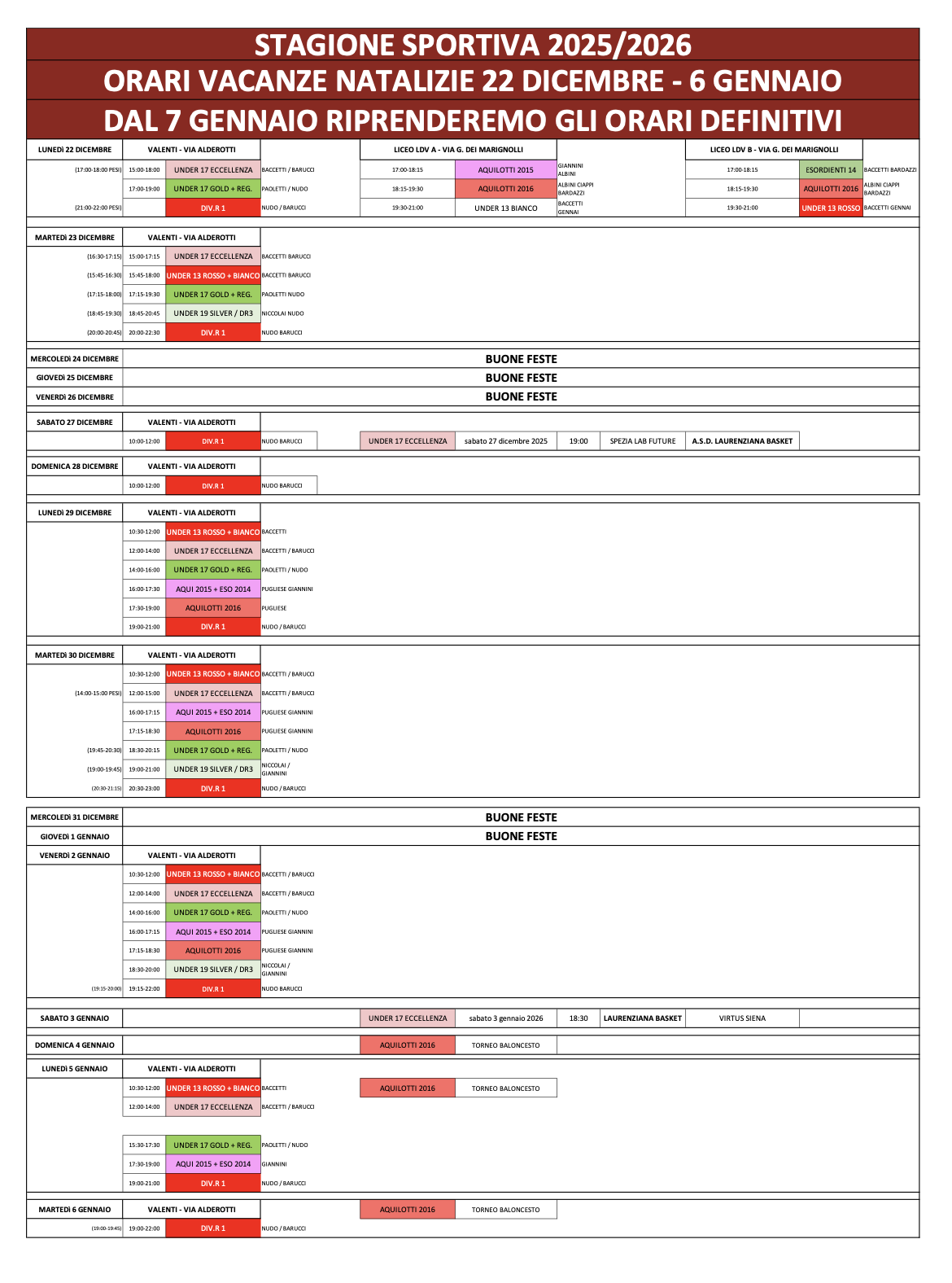 orari natale 2025 2026